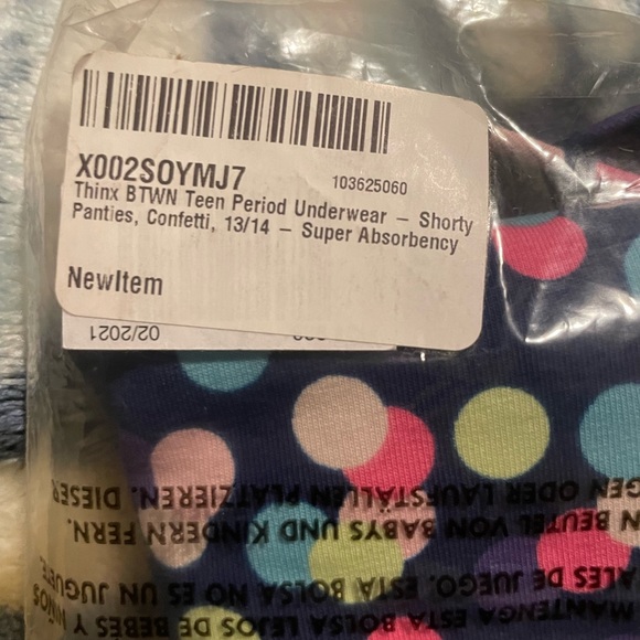 Thinx BTWN Teen Period Underwear - Bikini Panties, Confetti - Picture 4 of 7